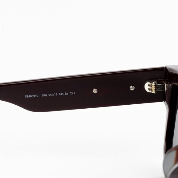 NEW Fendi FE40091U FENDIGRAPHY 69A Bordeaux Grey Unisex Square Sunglasses - Picture 7 of 10